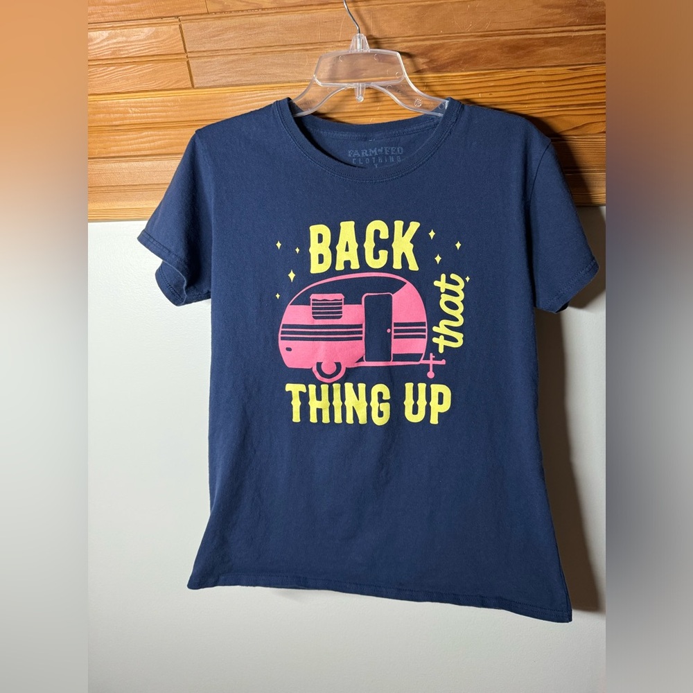 Women's Farm Fed Graphic T-shirt, Navy Blue, Lg